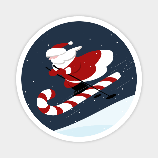 Cute Cartoon Santa Christmas Card Magnet by Lastdrop